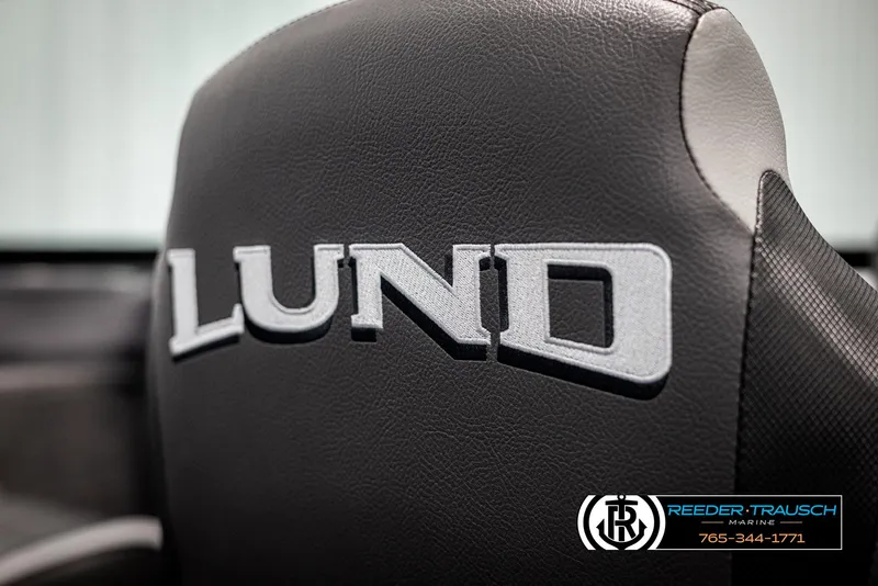 Slide: The Image of Close-up of 2025 Lund 1875 Impact XS boat seat with logo embroidery. - 32