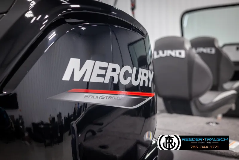 Slide: The Image of 2025 Lund 1875 Impact XS boat with Mercury FourStroke engine, interior view. - 41