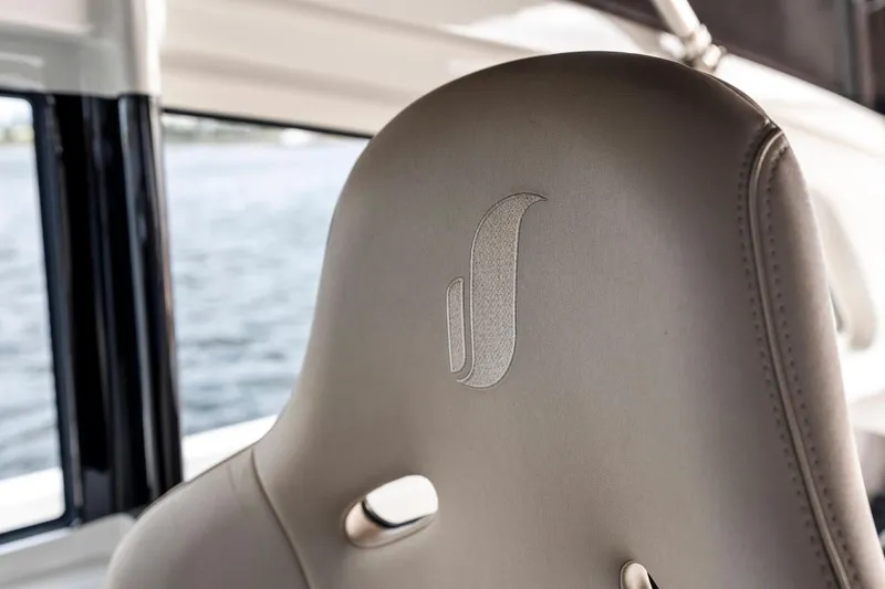 Slide: The Image of Sichterman Libertas 54 yacht seat detail, 2021 model, with embroidered logo. - 26