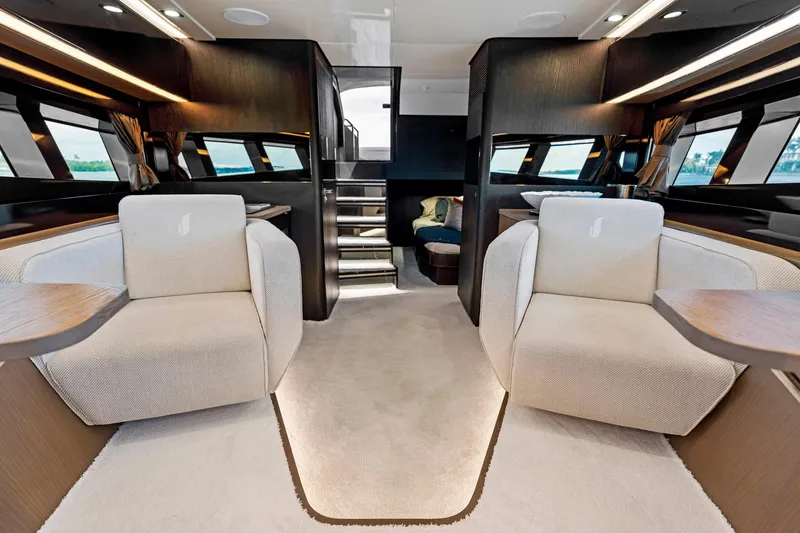 Slide: The Image of Luxurious interior of 2021 Sichterman Libertas 54 yacht with plush seating and modern design. - 8