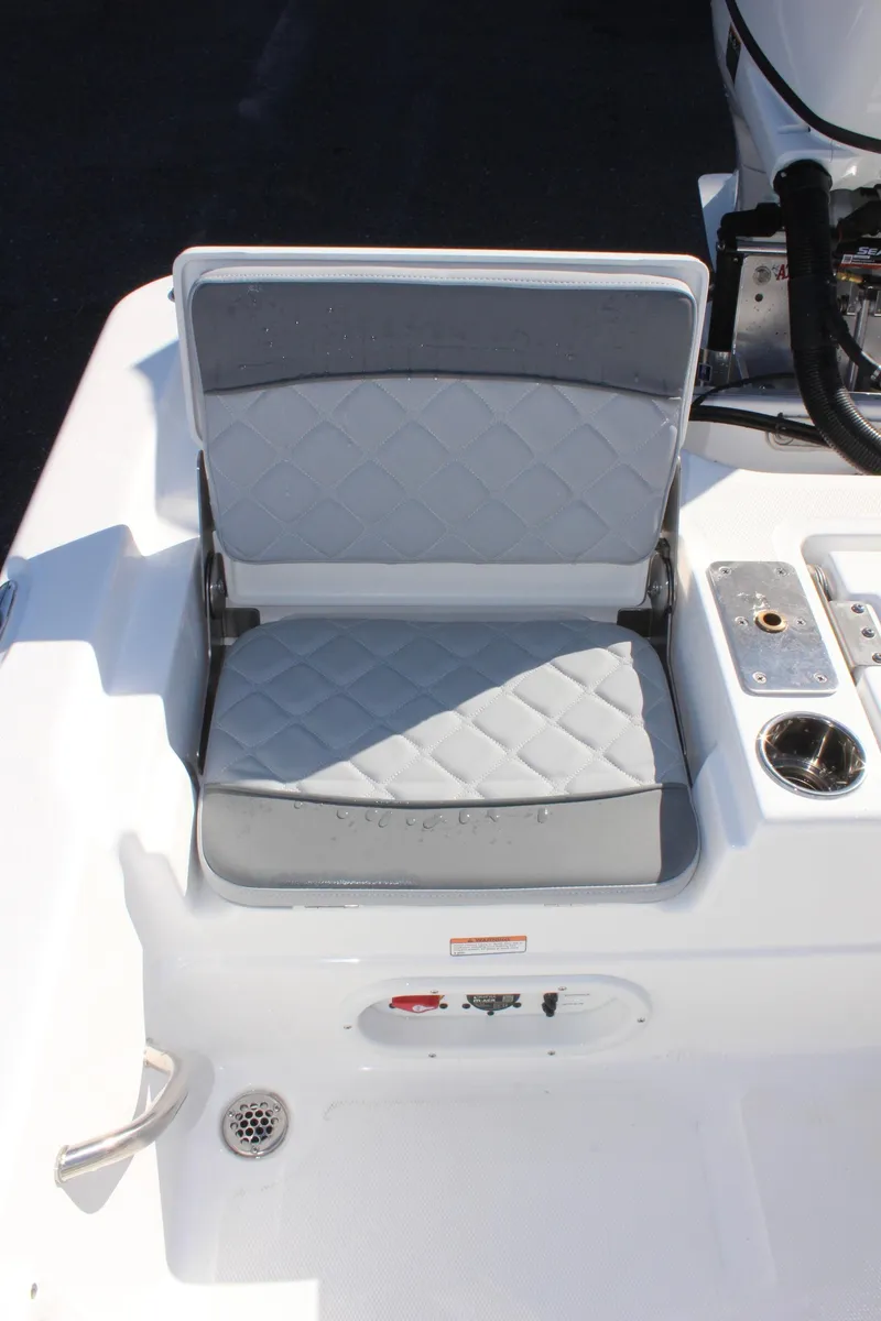 Slide: The Image of 2025 NauticStar 214 Shallow Bay boat seat with quilted design. - 15