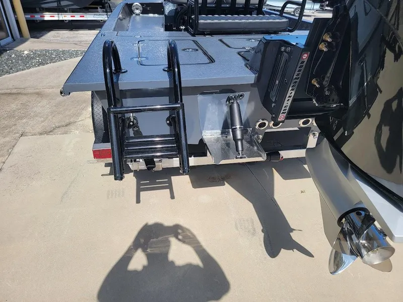 Slide: The Image of 2025 SCB S22 boat stern with ladder and engine mount. - 12