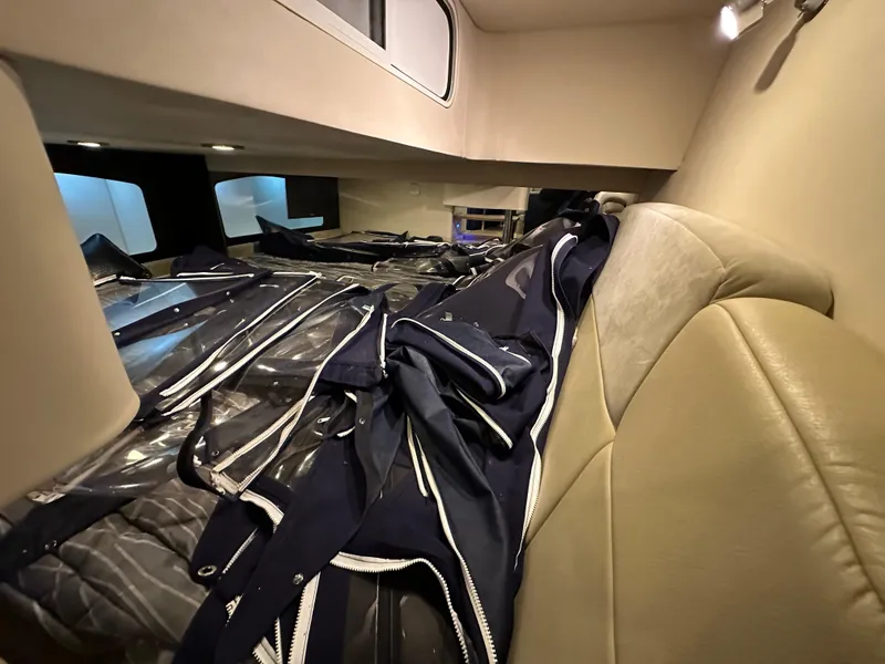 Slide: The Image of Interior cabin of 2014 Formula 370 Super Sport with seating and storage. - 24