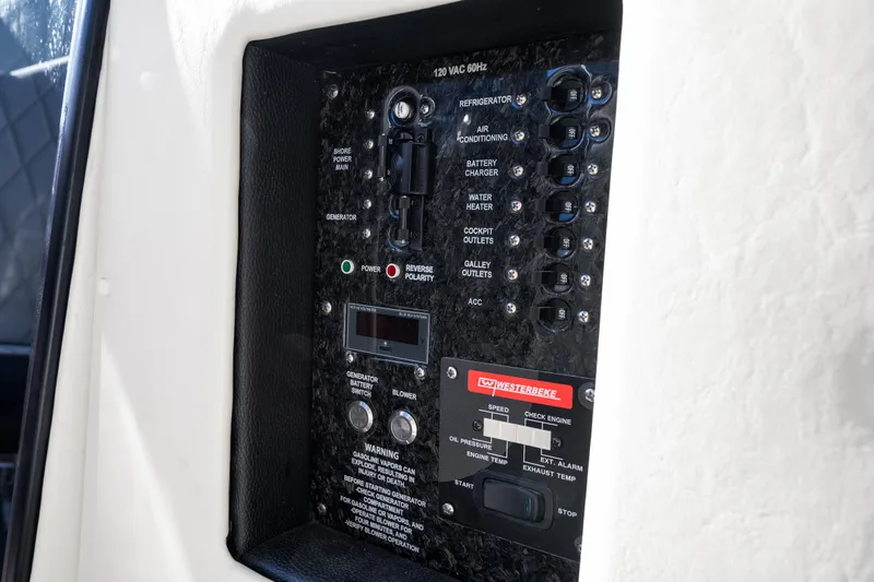 Slide: The Image of Control panel of 2020 Fountain 47 Lightning boat with various switches and indicators. - 17