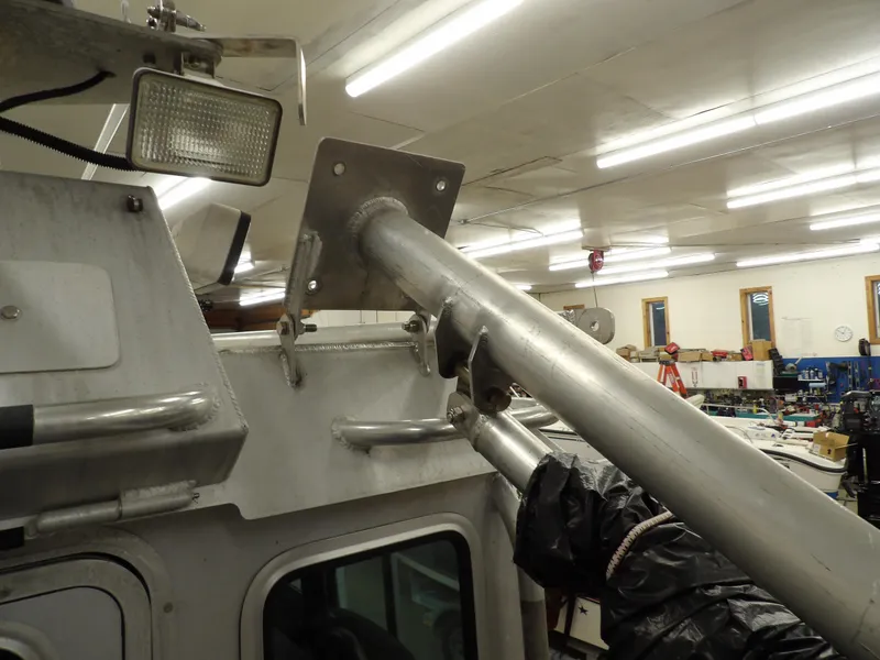 Slide: The Image of Interior view of a 2005 SAFE Boats Defender 25, showing structural details and equipment. - 46