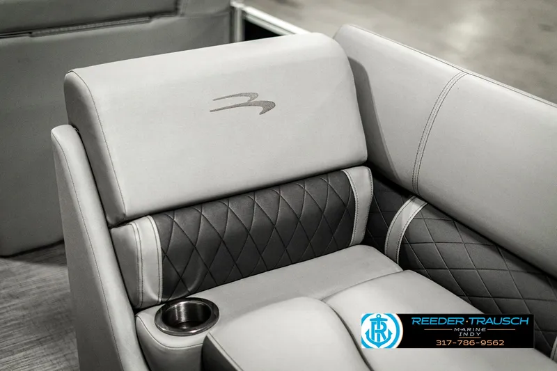 Slide: The Image of 2022 Bennington 22 LSB boat seat with quilted design and cup holder. - 38