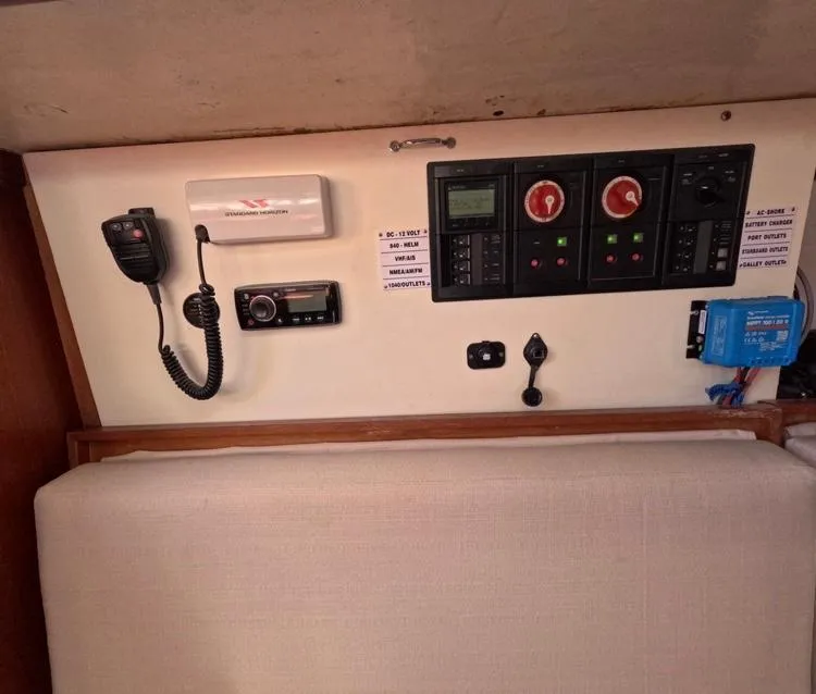 Slide: The Image of Control panel of a 1972 Cheoy Lee Luders 36 sailboat interior. - 28