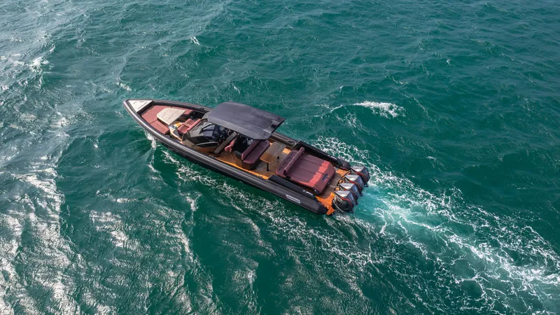 Slide: The Image of Skipper-BSK 42 boat cruising on open sea, 2023 model. - 23