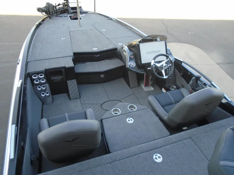 Slide: The Image of 2022 Vexus VX21 boat interior with Garmin navigation system and seating. - 8