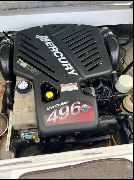 Slide: The Image of 2006 Cobalt 262 boat with MerCruiser 496 engine, open engine compartment view. - 3