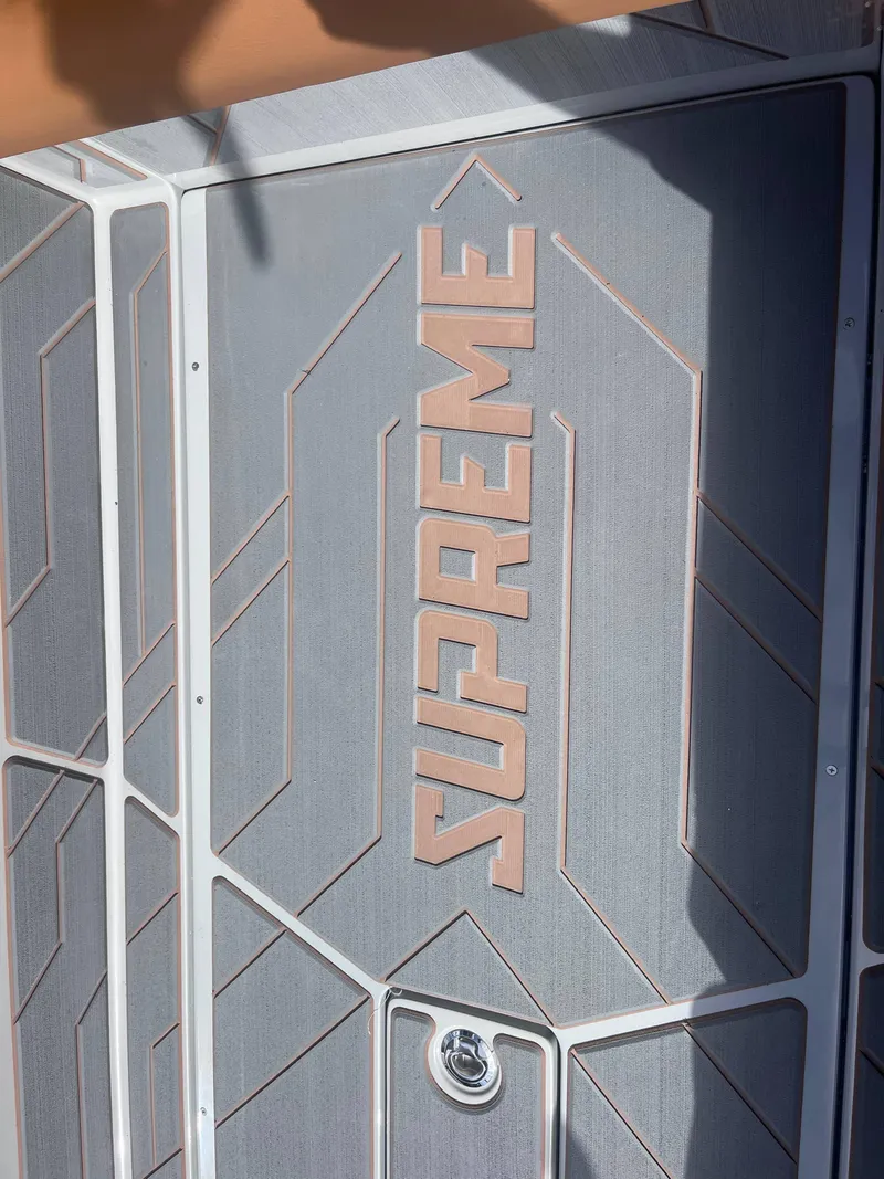 Slide: The Image of Supreme S240 2025 model with stylish geometric design and branding. - 12