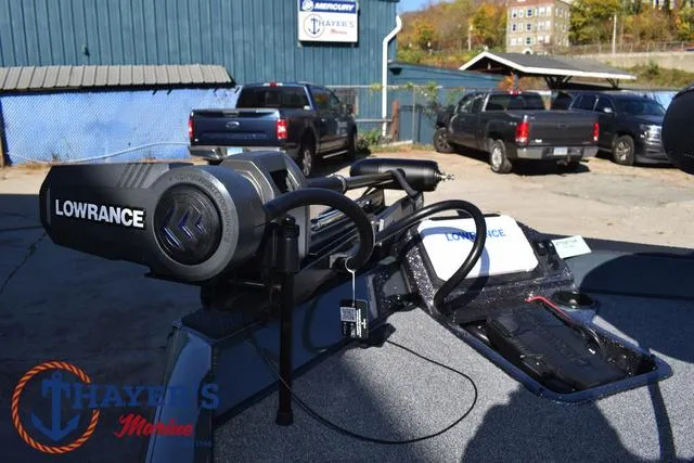 Slide: The Image of Ranger RT198P 2025 boat with Lowrance equipment at Thayer's Marine dealership. - 11