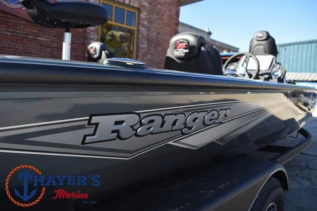 Slide: The Image of 2025 Ranger RT198P boat at Thayer's Marine dealership. - 36