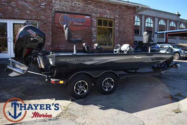 Slide: The Image of 2025 Ranger RT198P boat at Thayer's Marine dealership. - 40
