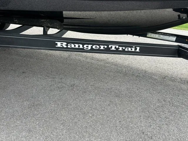 Slide: The Image of 2023 Ranger Z520R trailer with "Ranger Trail" branding on pavement. - 27