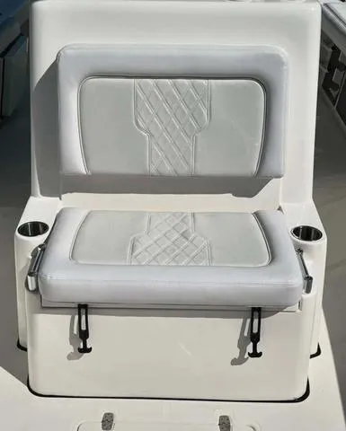 Slide: The Image of 2025 Sea Born LX 26 XSF boat seat with cup holders and quilted design. - 6