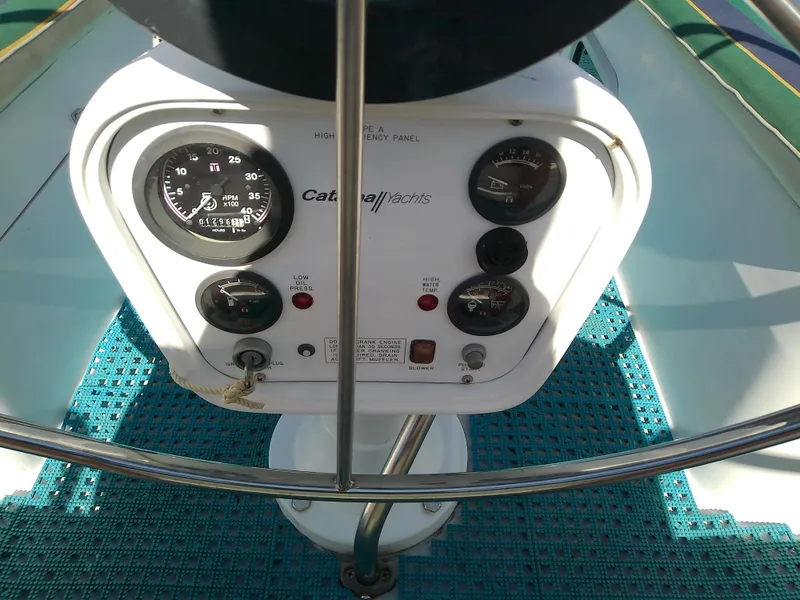 Slide: The Image of Catalina 36 MkII 1995 yacht control panel with gauges and indicators. - 20