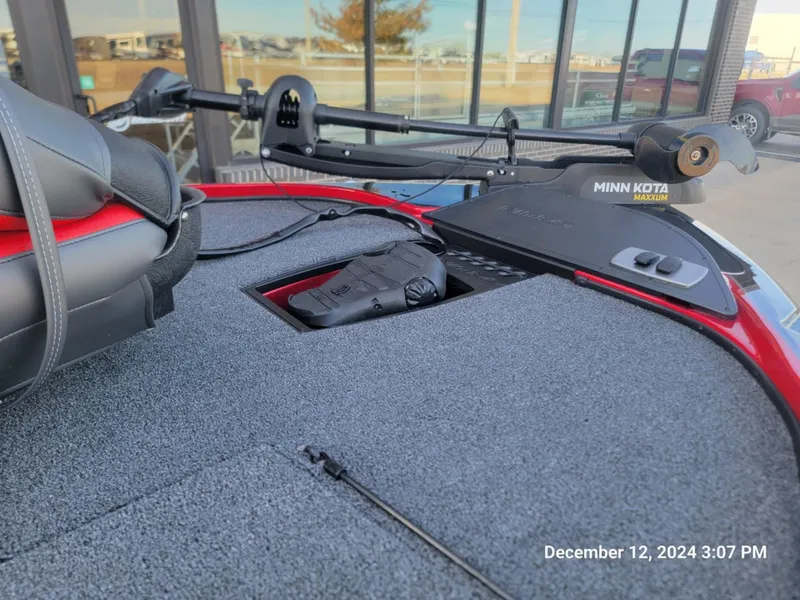 Slide: The Image of Nitro Z18 boat deck with Minn Kota trolling motor, December 2024. - 4