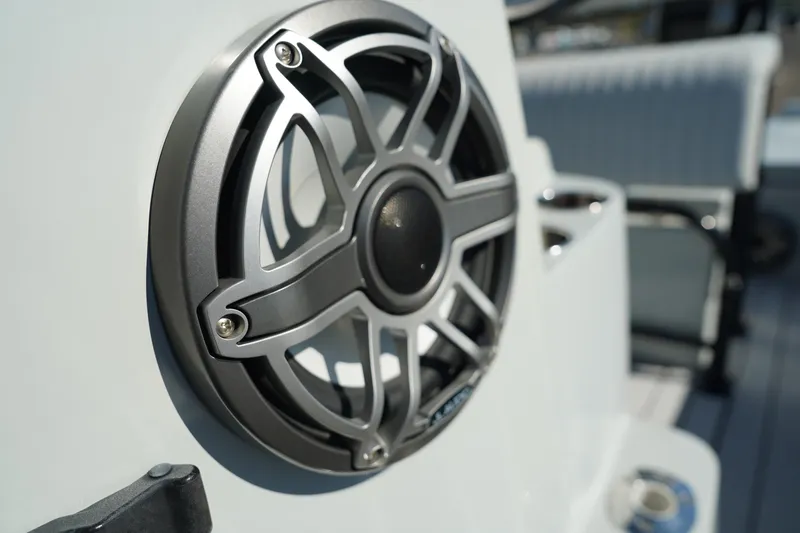 Slide: The Image of Close-up of a speaker on a 2016 Contender 25 Bay boat. - 18