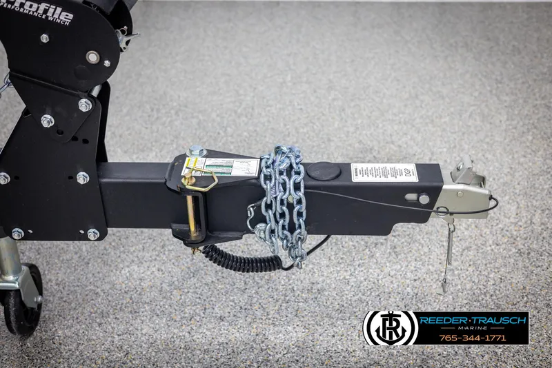 Slide: The Image of Trailer hitch of 2025 Lund 1875 Pro V Bass XS with chain and winch. - 46