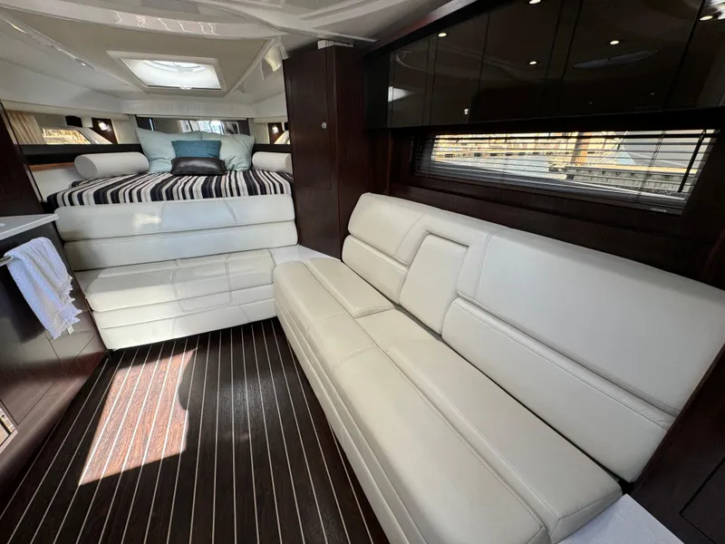 Slide: The Image of Luxurious interior of 2018 Monterey 335 SY yacht with elegant seating and modern design. - 20