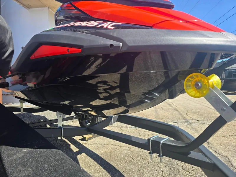 Slide: The Image of 2021 Yamaha WaveRunner FX Limited SVHO on trailer, showcasing sleek black and red design. - 9