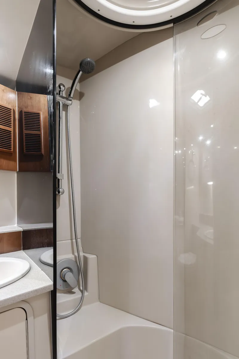Slide: The Image of Luxurious bathroom in 2006 Rampage 38 Express yacht with modern shower. - 28