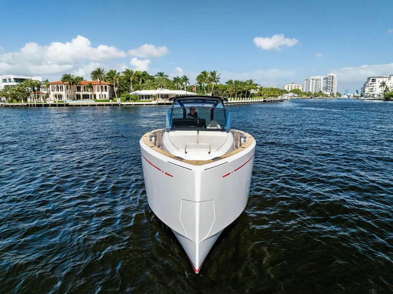 Slide: The Image of 2021 Pardo Yachts 38 cruising on a sunny day in a scenic waterway. - 3