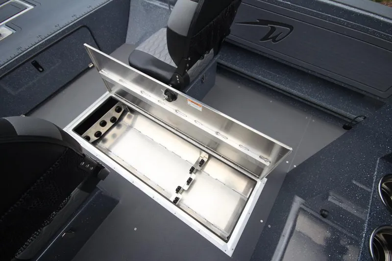Slide: The Image of 2025 Weldcraft 200 Rebel Open boat interior storage compartment. - 26