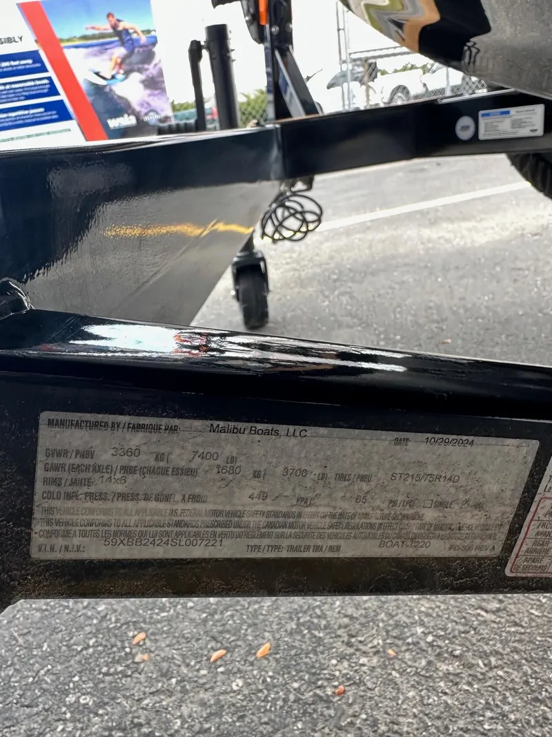 Slide: The Image of Trailer label for 2025 Axis Wake Research T220 boat by Malibu Boats, LLC. - 22