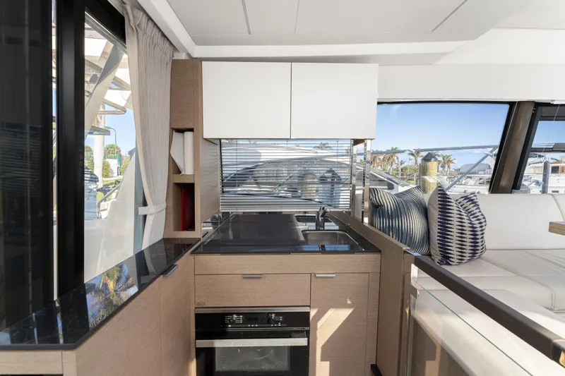 Slide: The Image of Modern kitchen interior of 2020 Prestige 420 Flybridge yacht. - 10