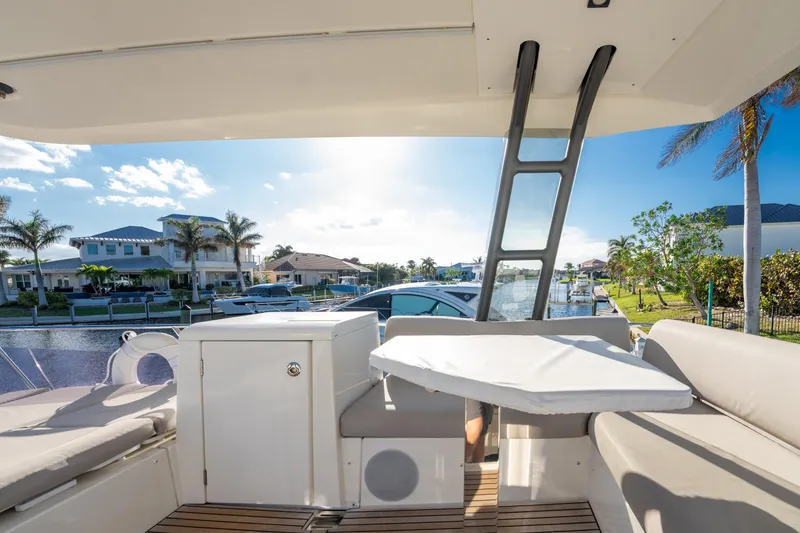 Slide: The Image of Flybridge galley with grill, refrigerator & hot/cold sink - 73