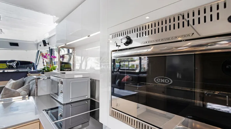Slide: The Image of Modern kitchen interior of 2018 Fountaine Pajot MY 44 yacht with sleek appliances. - 14