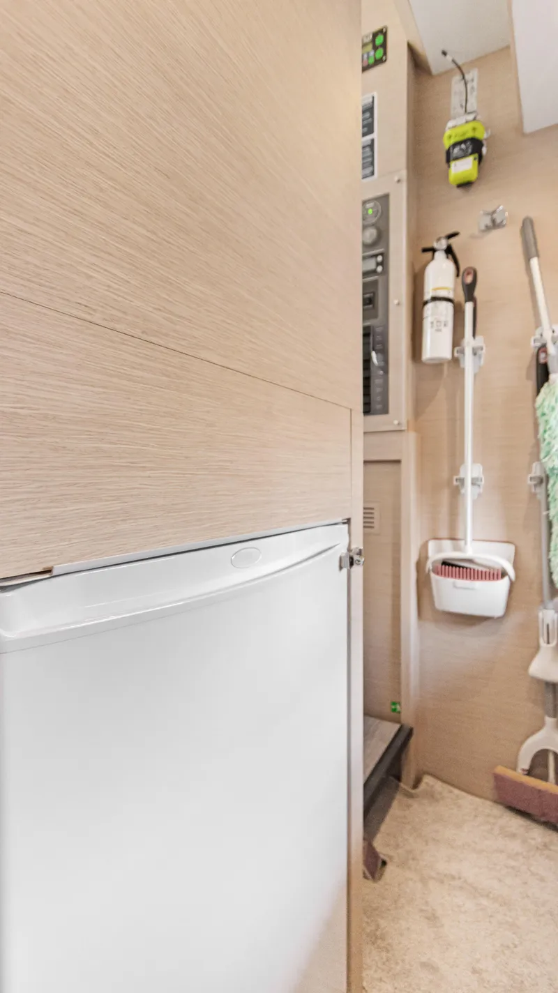 Slide: The Image of Utility area on 2018 Fountaine Pajot MY 44 yacht with storage and equipment. - 37