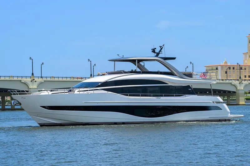 Slide: The Image of 2025 Princess Y85 Motor Yacht cruising on a sunny day. - 10