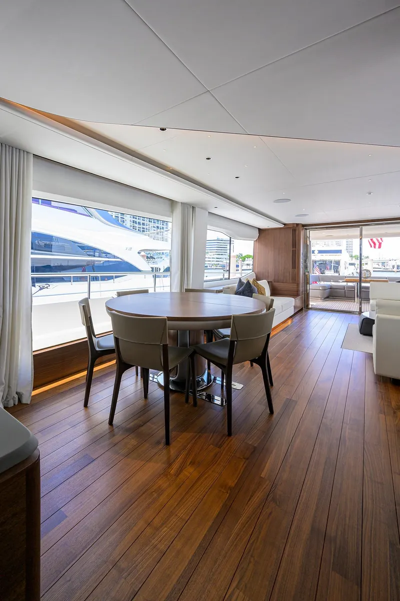 Slide: The Image of Luxurious interior of 2025 Princess Y85 Motor Yacht with elegant dining area. - 33