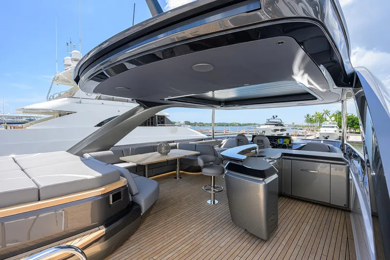 Slide: The Image of Luxurious 2025 Princess Y85 Motor Yacht with spacious deck and modern amenities. - 43