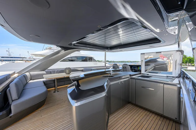 Slide: The Image of Luxurious 2025 Princess Y85 Motor Yacht with sleek interior and modern amenities. - 46