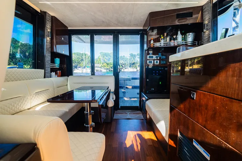 Slide: The Image of Luxurious interior of 2022 Galeon 400 Fly yacht with elegant seating and modern amenities. - 32