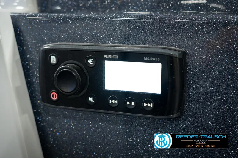 Slide: The Image of Fusion MS-RA55 stereo system on 2019 Crest Calypso 190 boat dashboard. - 37
