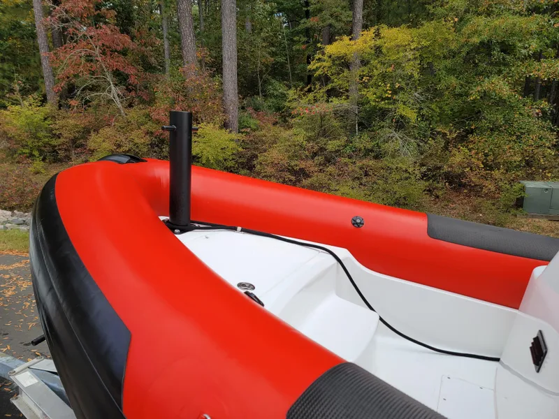 Slide: The Image of Fluid Watercraft SAR 23 rescue boat deck with safety equipment, 2025 model. - 3
