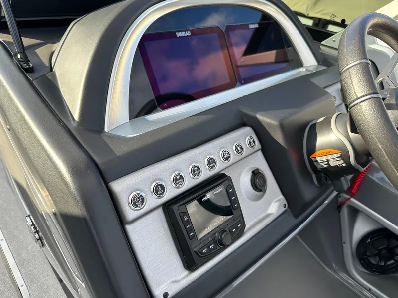 Slide: The Image of Dashboard of 2025 South Bay 525 ULDC boat with modern controls and displays. - 15