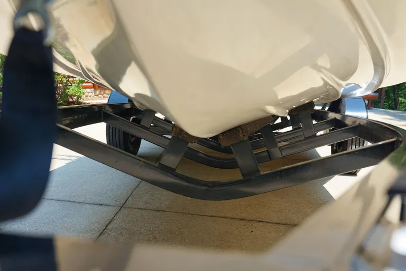 Slide: The Image of Close-up of 2014 Tigé R20 boat trailer undercarriage. - 2