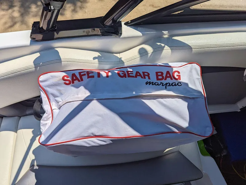 Slide: The Image of Safety gear bag on 2014 Tigé R20 boat seat. - 39