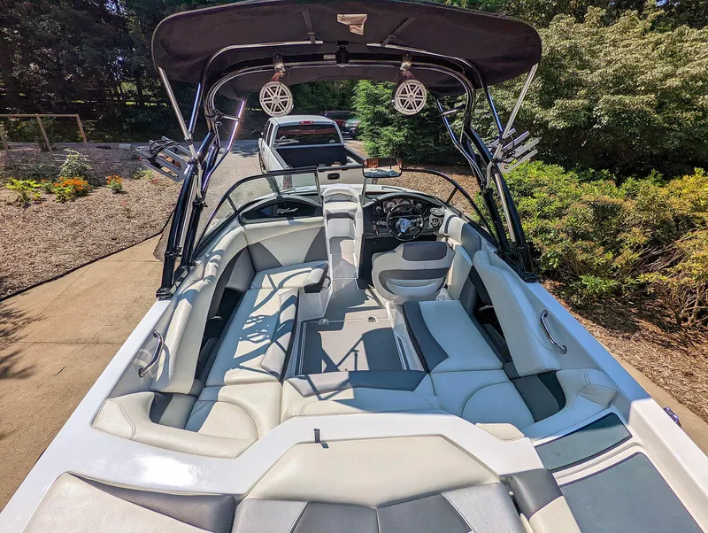 Slide: The Image of 2014 Tigé R20 boat with spacious seating and sleek design. - 42