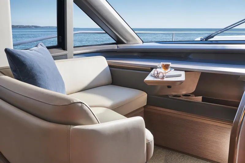 Slide: The Image of Luxurious interior of 2025 Princess Y72 Motor Yacht with ocean view. - 20