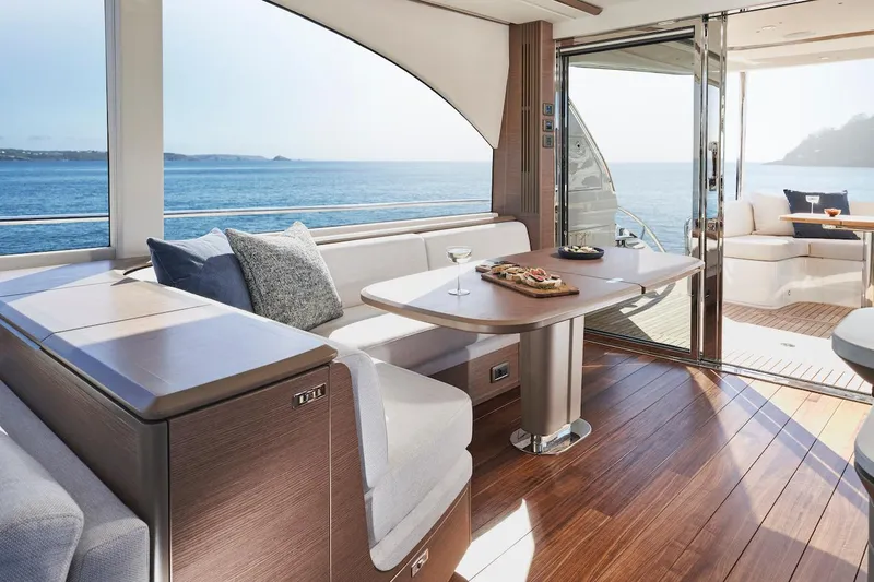Slide: The Image of Luxurious interior of 2025 Princess Y72 Motor Yacht with ocean view. - 23