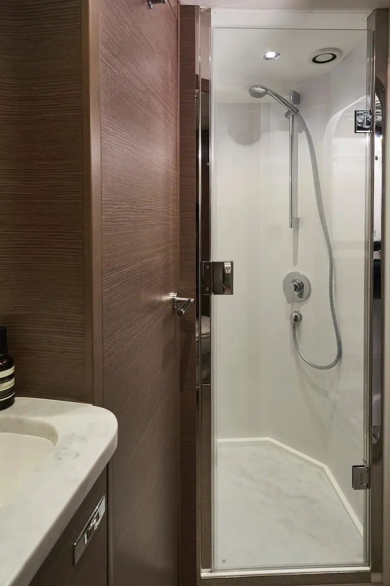 Slide: The Image of Luxurious shower in 2025 Princess Y72 Motor Yacht bathroom. - 41