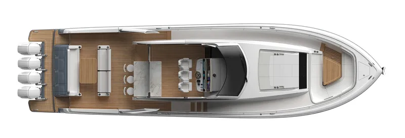 Slide: The Image of Top view of 2026 Valhalla Boatworks 55 Sport Yacht with spacious deck layout. - 10