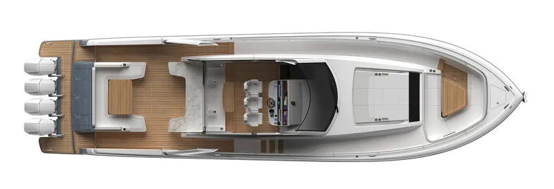 Slide: The Image of Top view of 2026 Valhalla Boatworks 55 Sport Yacht, showcasing sleek design and spacious deck. - 12